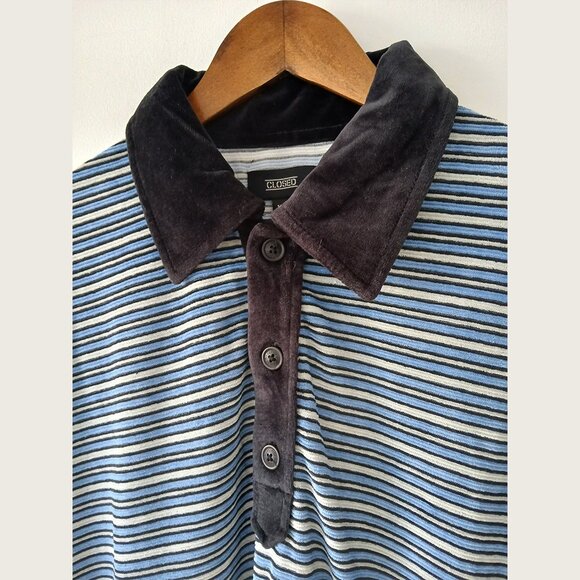 CLOSED - Velvet striped collared sweater - Sz XL (fits L) - Picture 3 of 8